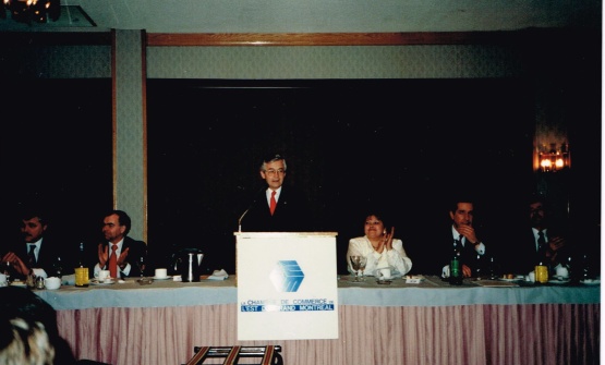 Conférencier à la Chambre de commderce de l'Est de Montréal, 1988