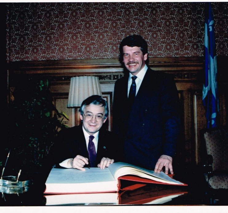 Avec Jean Doré, maire de Montréal, 1988